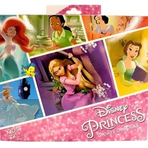 Disney Princess 12 Days of Socks Girls Sz M 9-2.5